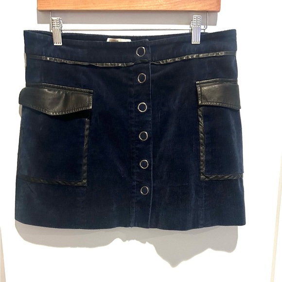 Ramy Brook NY,dark blue and black corduroy skirt size 8 - Picture 3 of 8